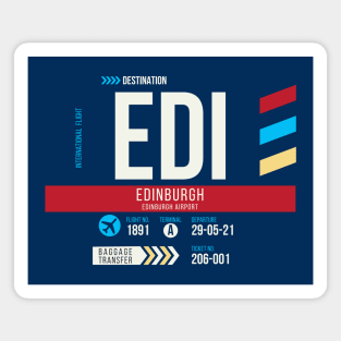 Edinburgh (EDI) Airport Code Baggage Tag C Magnet